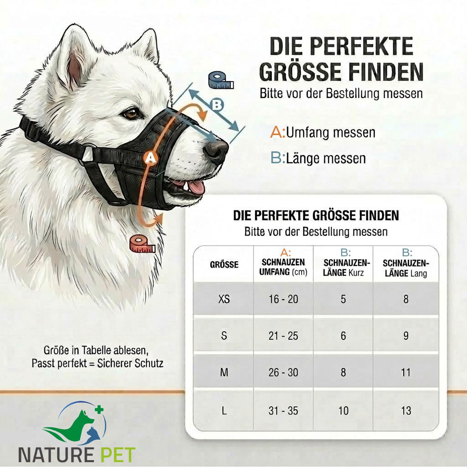 Nature Pet Giftköderschutz Hund/Leckschutz bei Wunden und OP/anstatt Plastik Kragen oder Halskrause/Schutznetz Lange Ausführung (L)