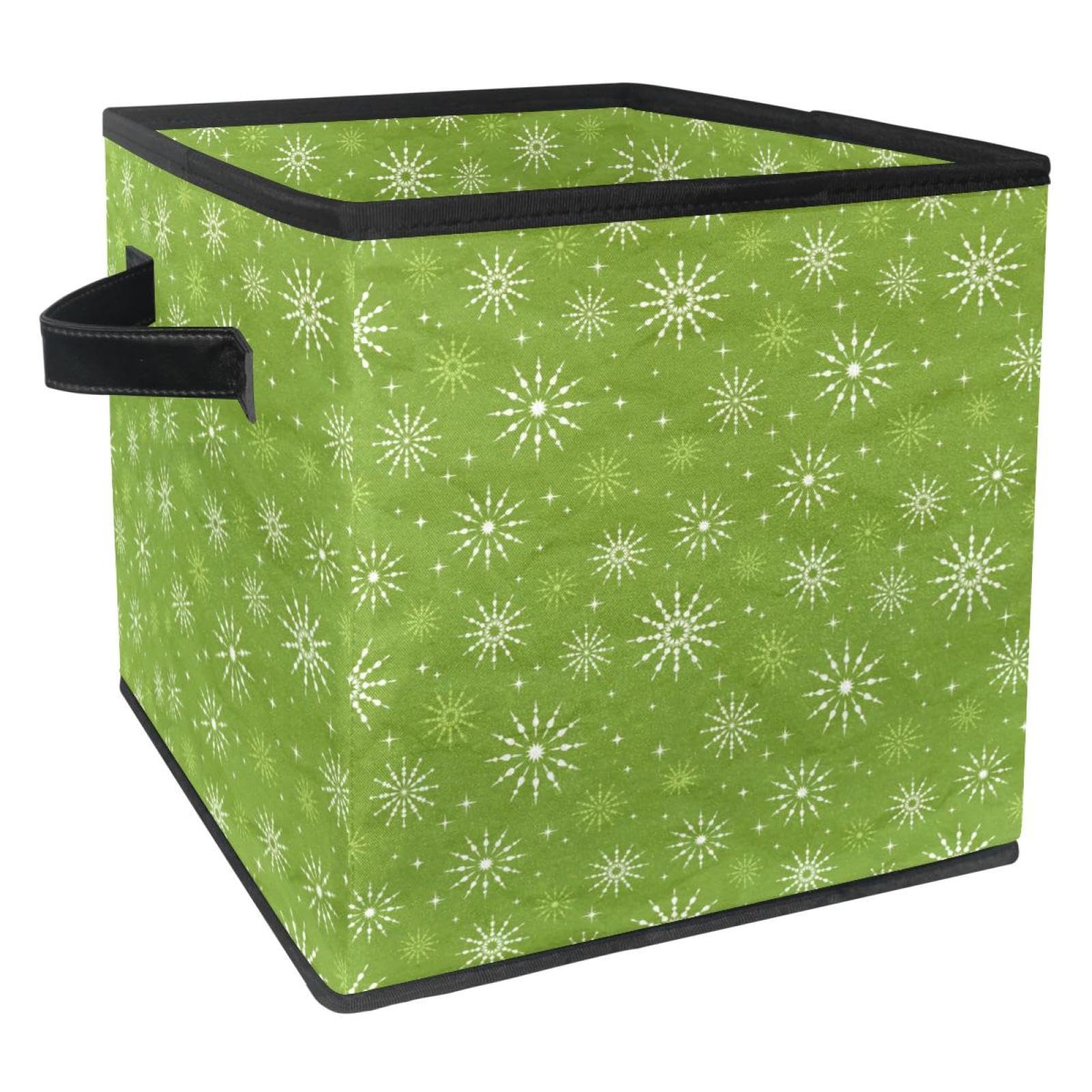 Boîte de rangement tissu pliable motif floral vert contre le désordre