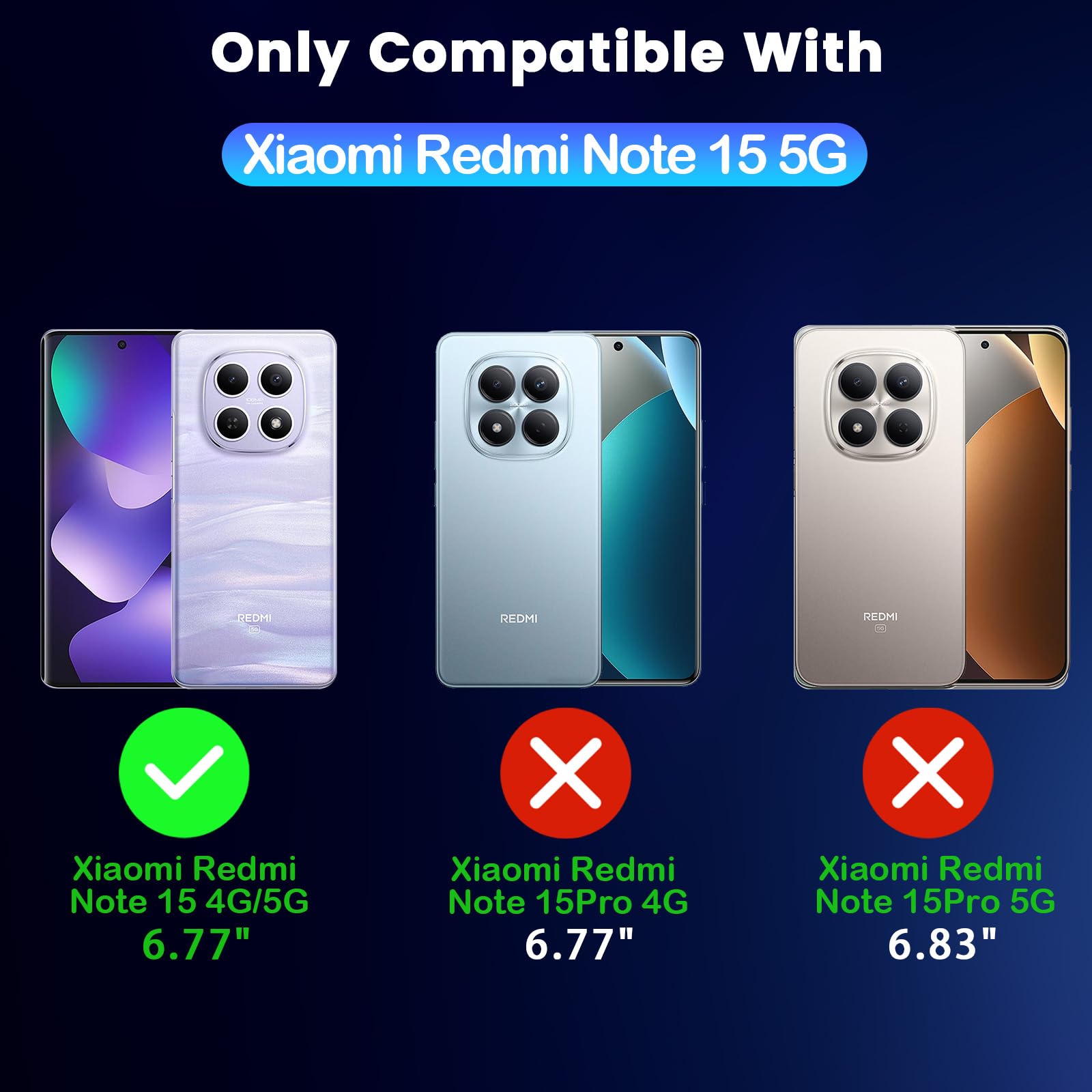Yohii Cover per Xiaomi Redmi Note 15 4G / 5G / Poco M8 5G, [Protezione Fotocamera] Custodia Antiurto Chiaro, TPU Morbido Silicone Antigraffio Anti Ingiallimento Case, Trasparente