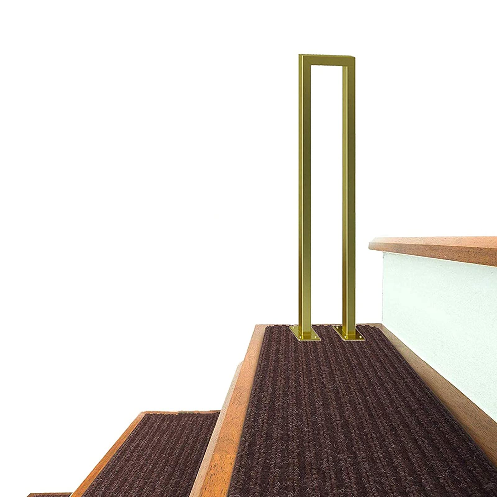 Main courante d'escalier en U 35-95 cm noire avec kit complet de fixation
