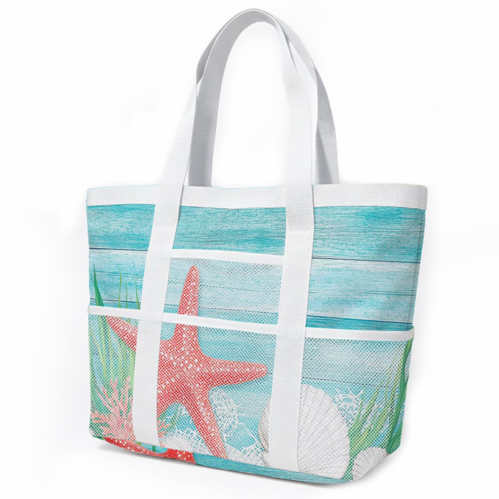 Strandtasche Strandtasche mit Reißverschluss Handtaschen Beach Bag Handbag Faltbar Einkaufstasche Sandschutz Strandtaschen Badetasche Strand Tasche Pool Bag