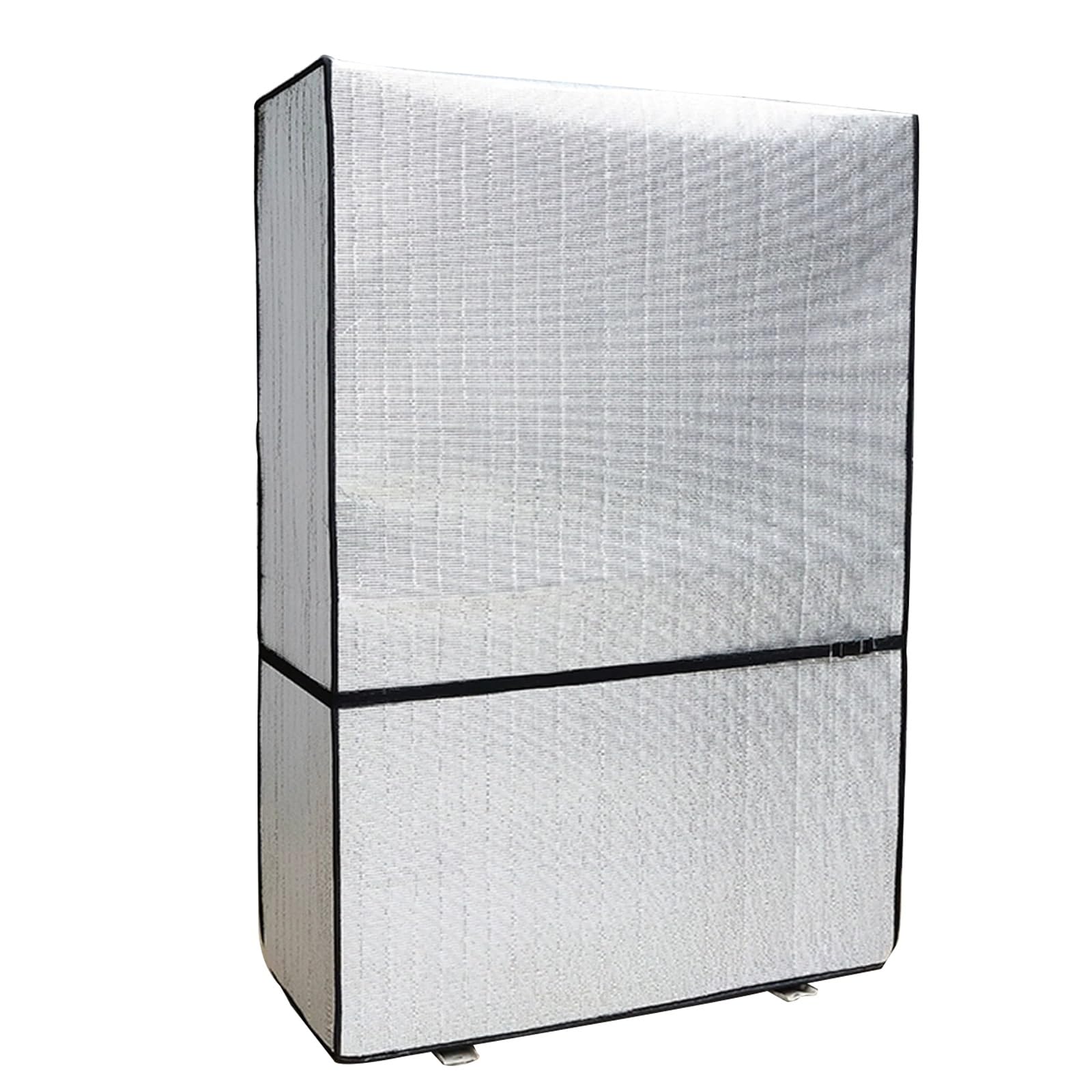 Copertura per condizionatore d'aria a doppio strato, per tutte le condizioni atmosferiche, protegge l'unità in alluminio con elementi di fissaggio, adatta a 98 x 42 x 145 cm