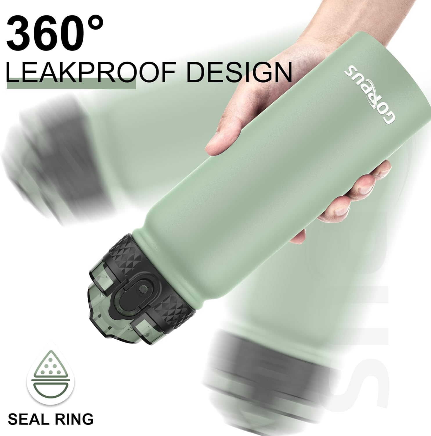 GOPPUS 600ml/20oz Stainless Steel Water Bottle with Straw Insulated Sports Bottle Cold Flask with Straw Double Walled Flip up Metal Water Bottles Leakproof Water Bottle for Gym Sports