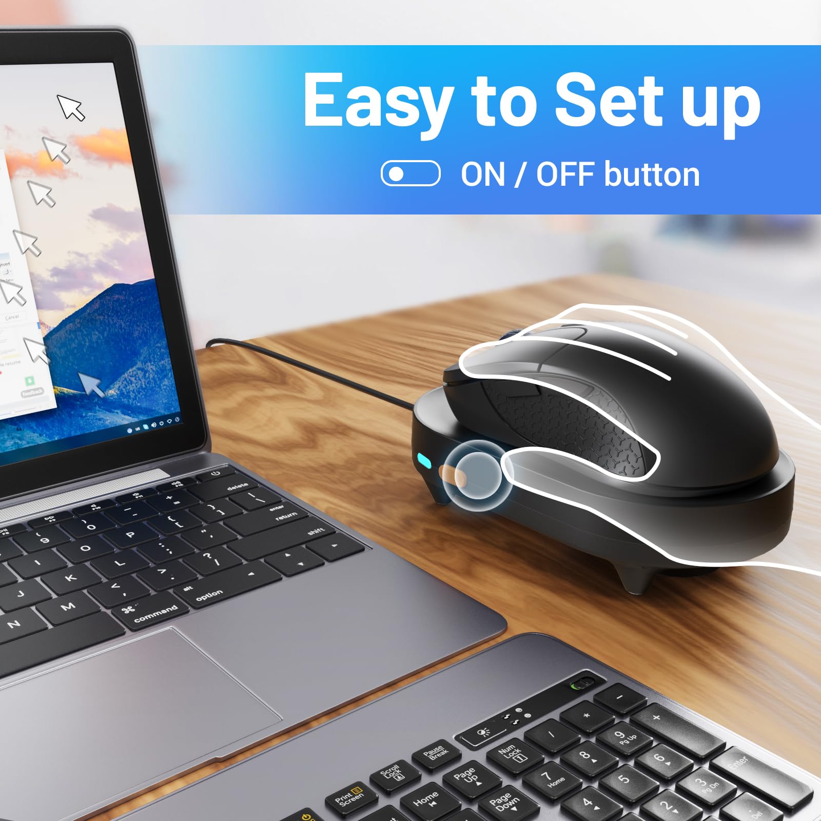 HONKID Jiggler de ratón indetectable con interruptor de encendido/apagado y puerto USB sin unidad, simula el movimiento físico automático del mouse, evita que la computadora portátil esté