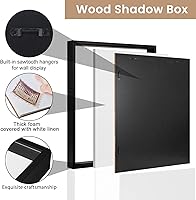 Vista 86 de Califortree 12x16 Large Shadow Box Frame with Soft Linen Back - Metal Push Pins Included, Memory Shadow Box Display Case for Bouquet Awards Medals