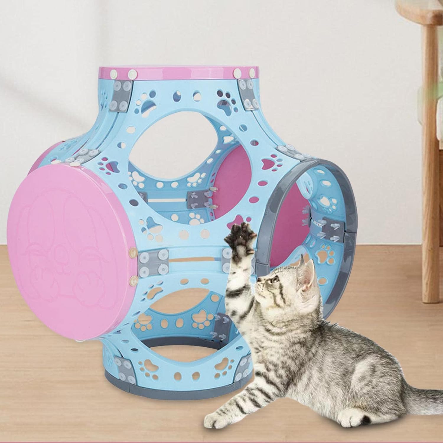 Baoblaze Cat Tunnel Tube Pay Toy Small Animals Pet Supplies Bed Playing Cat Climbing Frame Pet Interactive Toy for Dogs Puppy Kitten, Blue
