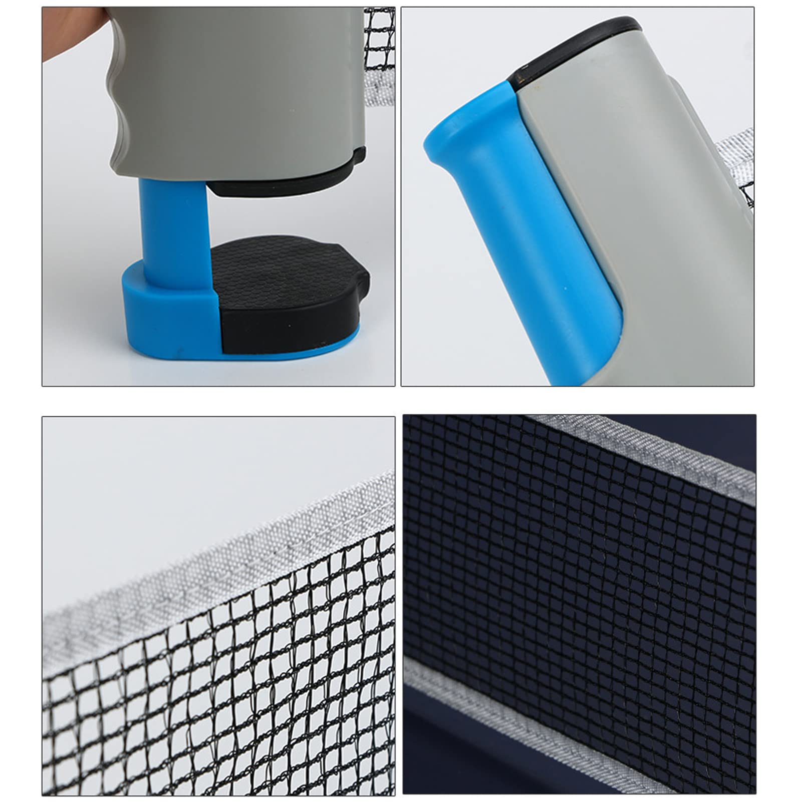 equlup Table Tennis Net, 5.4x7.5in Retractable PingPong Net Portable Plastic Adjustable Table Tennis Net and Post Set for 66.9in Wide Tables
