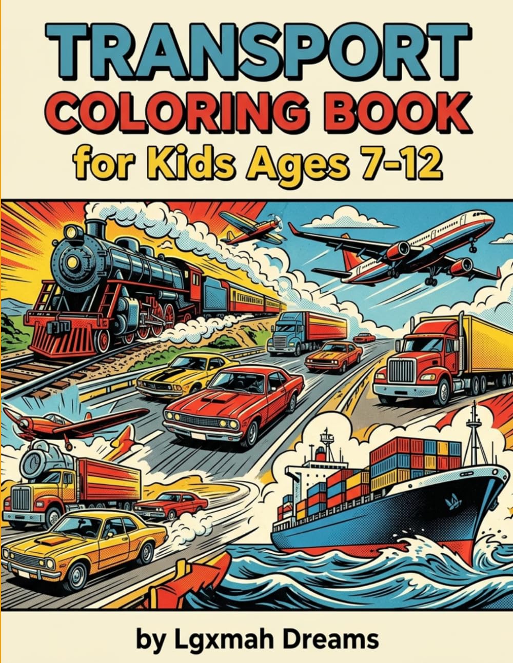 Transport Coloring Book for Kids Ages 7-12: Fun Cars, Trucks, Trains, Airplanes, Boats, Construction Vehicles, and More | Engaging and Educational ... Coloring Pages for Boys and Girls