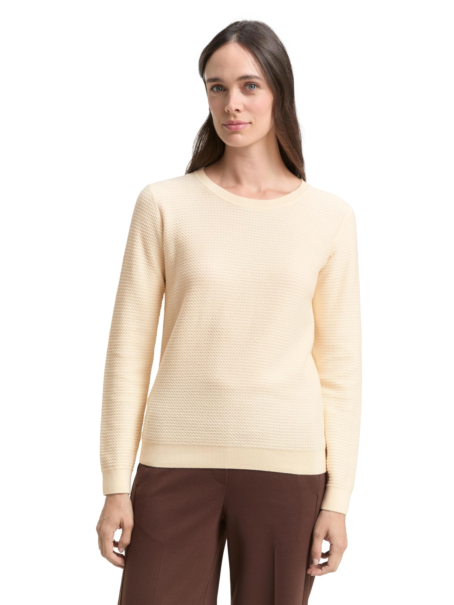 TOM TAILOR Damen Strickpullover mit Rundhalsausschnitt