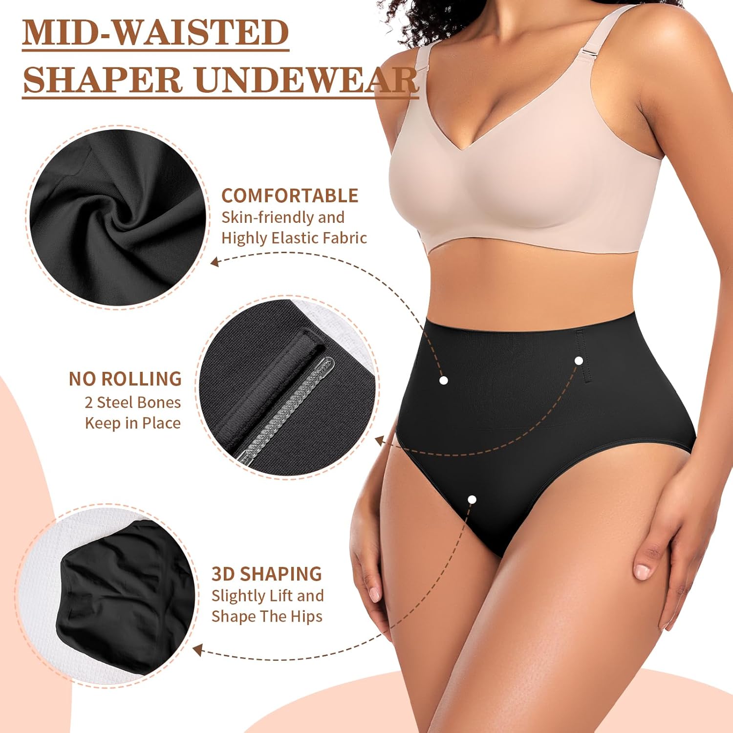 Werena Tummy Control Shapewear Underwear for Women Seamless Girdle Panty High Waist Shaping Panties Slimming Shaper - Image 3