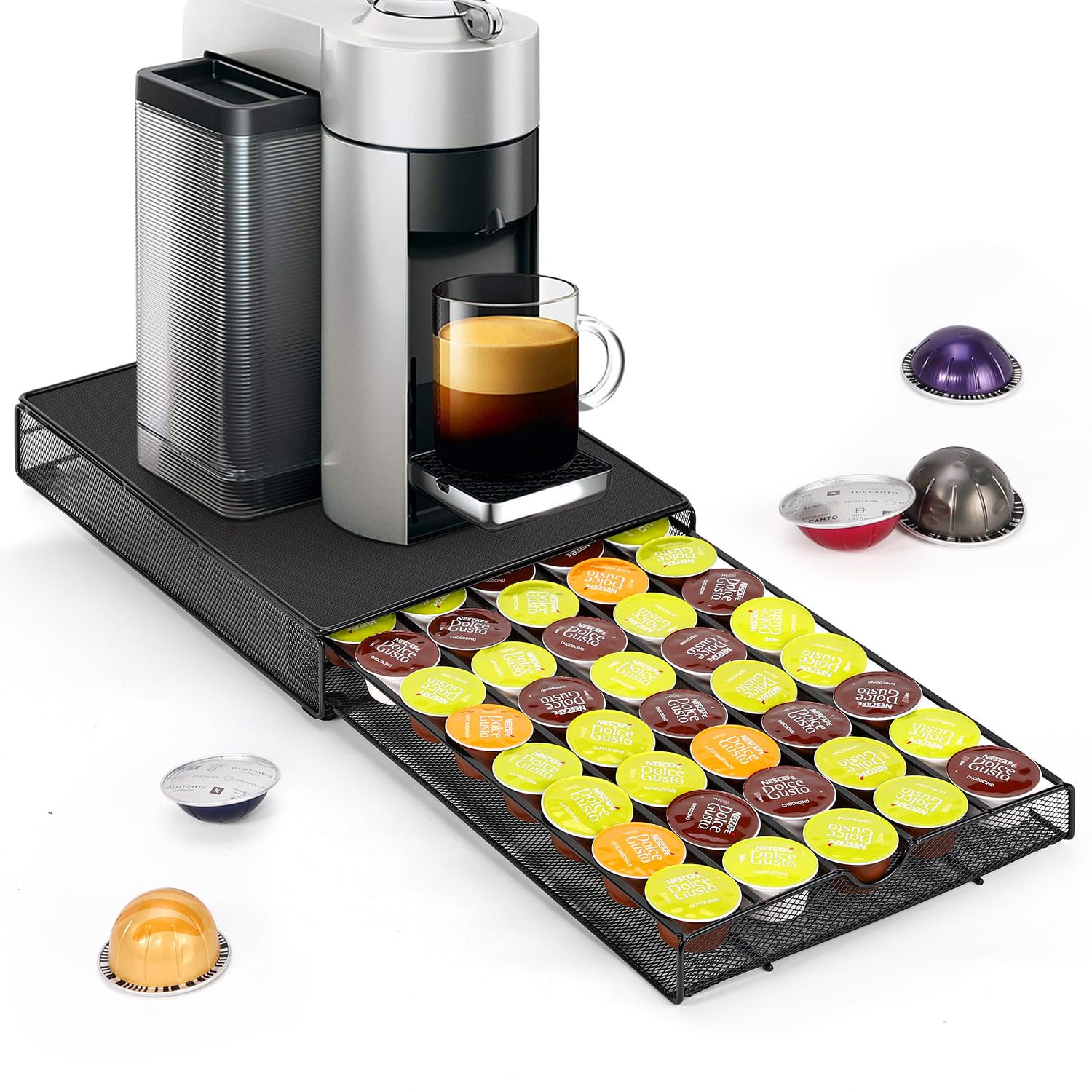 Coffee Pod Holder Drawer for 40 Dolce Gusto Capsules | Storage Organiser Rack