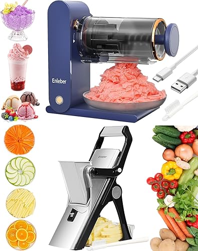 Paquete de máquina de cono de nieve con cortadora de mandolina