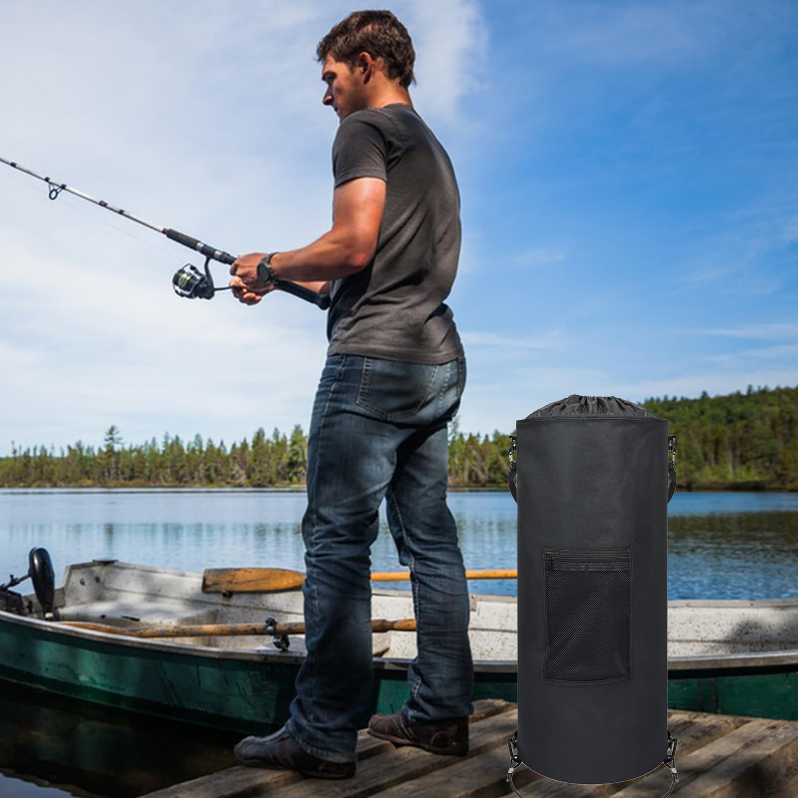 Générique Poubelle Pour Bateau | Accessoires De Rangement Nautique - Conteneur Étanche Pliable 42-57 Litres avec Sac à Cordon pour Camping Voyage Camion et Plein Air