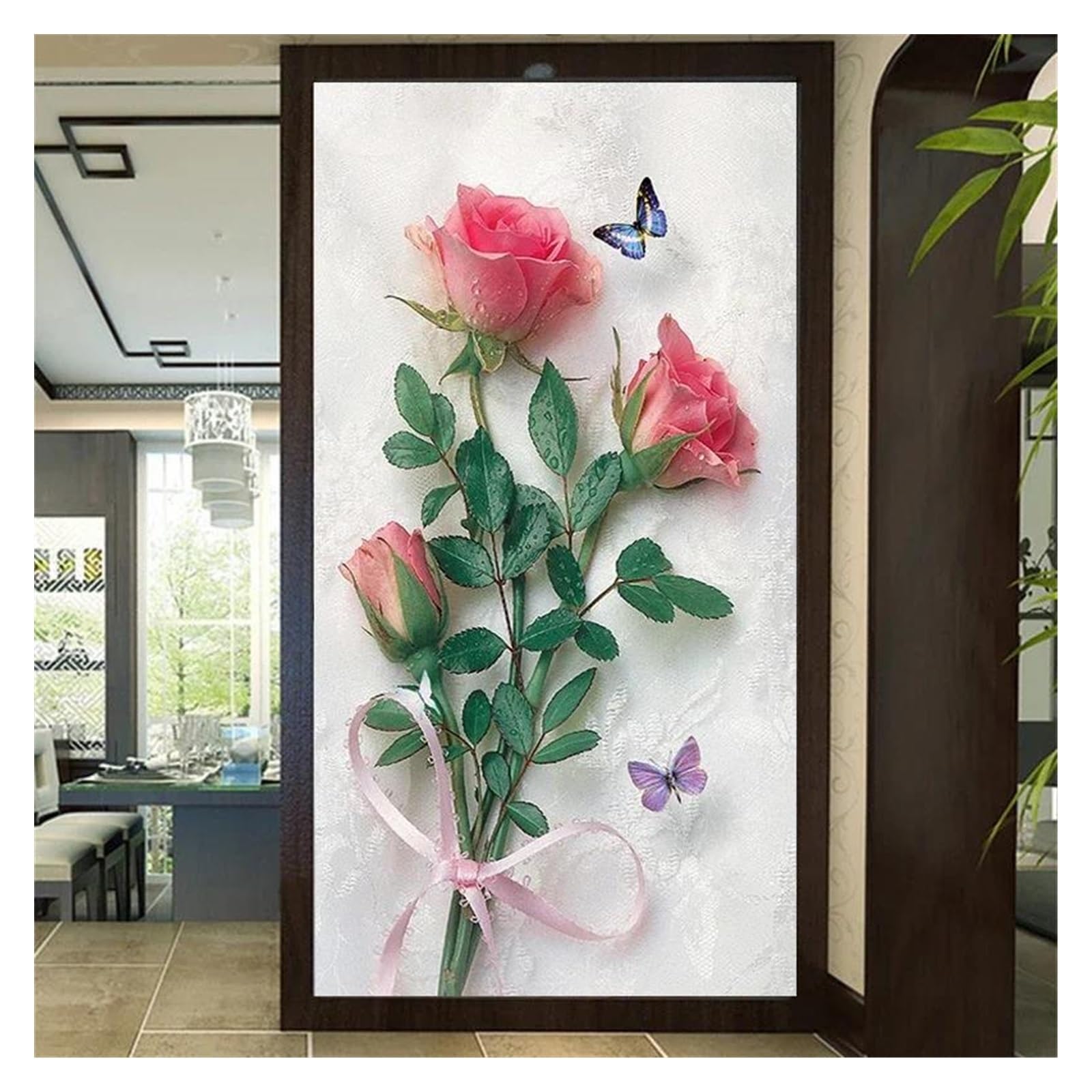 Papier peint fleurs romantiques pour décorer une chambre à coucher