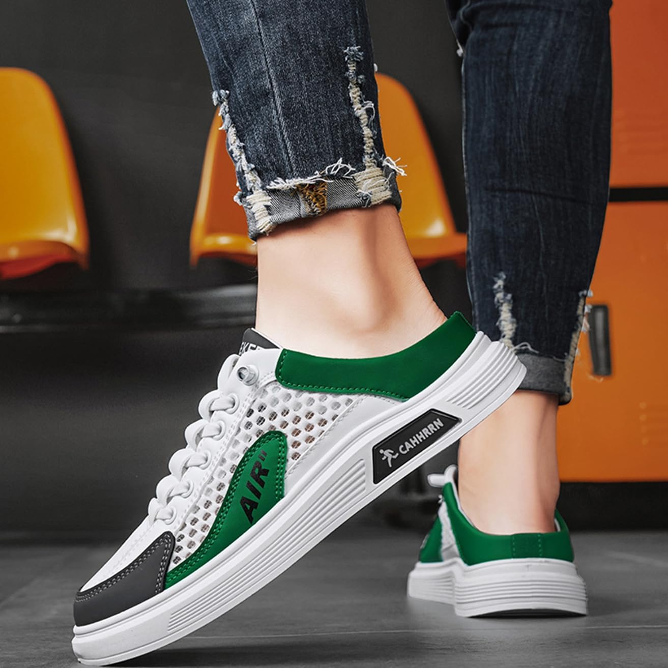 [MikQig] かかとなし スニーカー メンズ サンダル サボ クロッグサンダル スリッポン サンダル かかとなしシューズ スリッパ メンズシューズ カジュアル 通気性 軽い 軽量 メッシュ