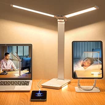 LED Desk Lamp, Adjustable Foldable Table Lamp for Home Office with USB ...