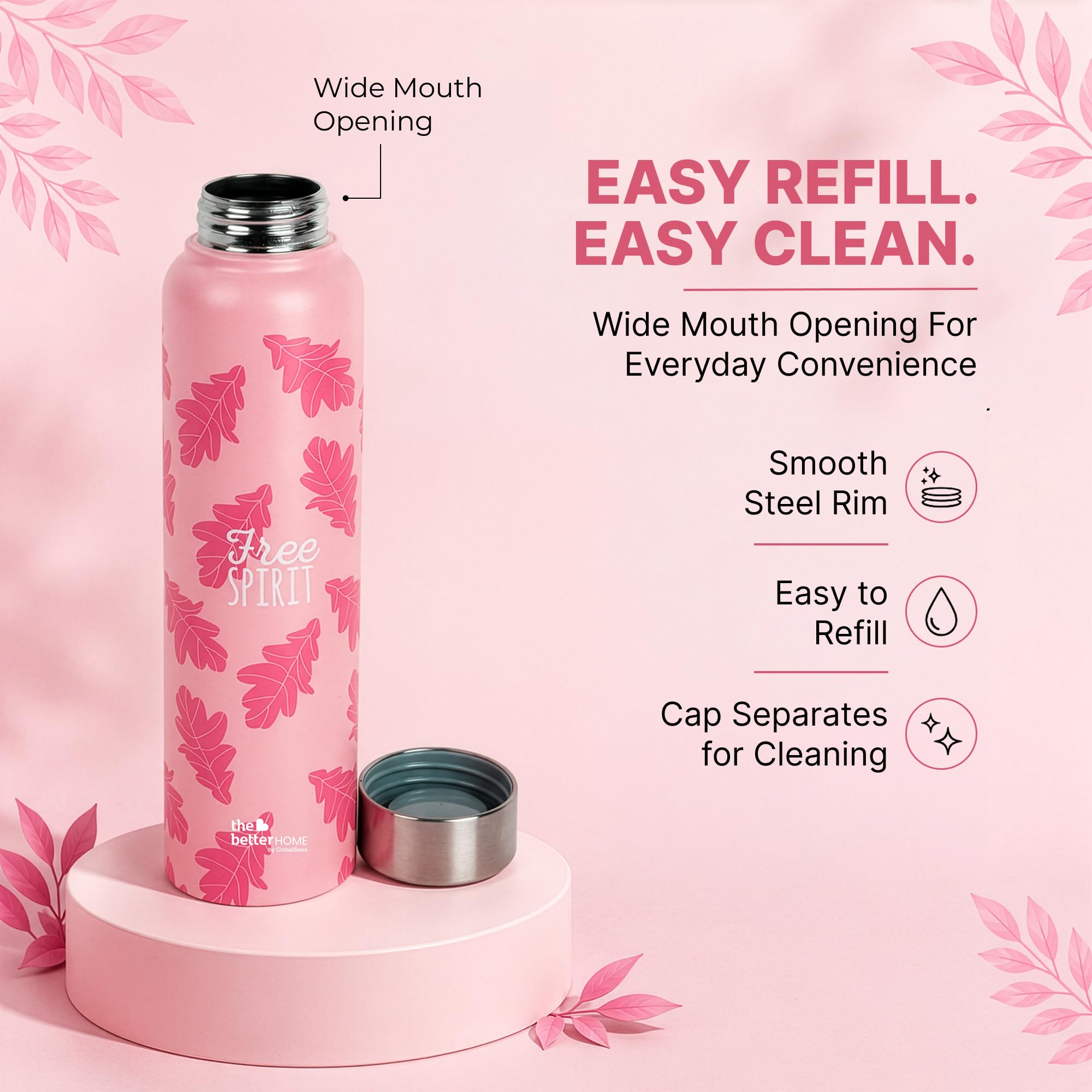 The Better Home Stainless Steel Water Bottles - 2 Pack -6