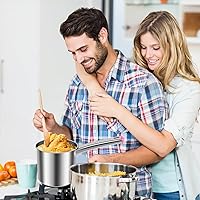 Vista 4 de Olla para freír con cesta coladora, olla de acero inoxidable con tapa y asa, mini freidora de aceite de 1.8 litros, freidora portátil, freidora