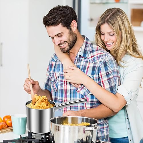 Miniatura 4 de Olla para freír con cesta coladora, olla de acero inoxidable con tapa y asa, mini freidora de aceite de 1.8 litros, freidora portátil, freidora