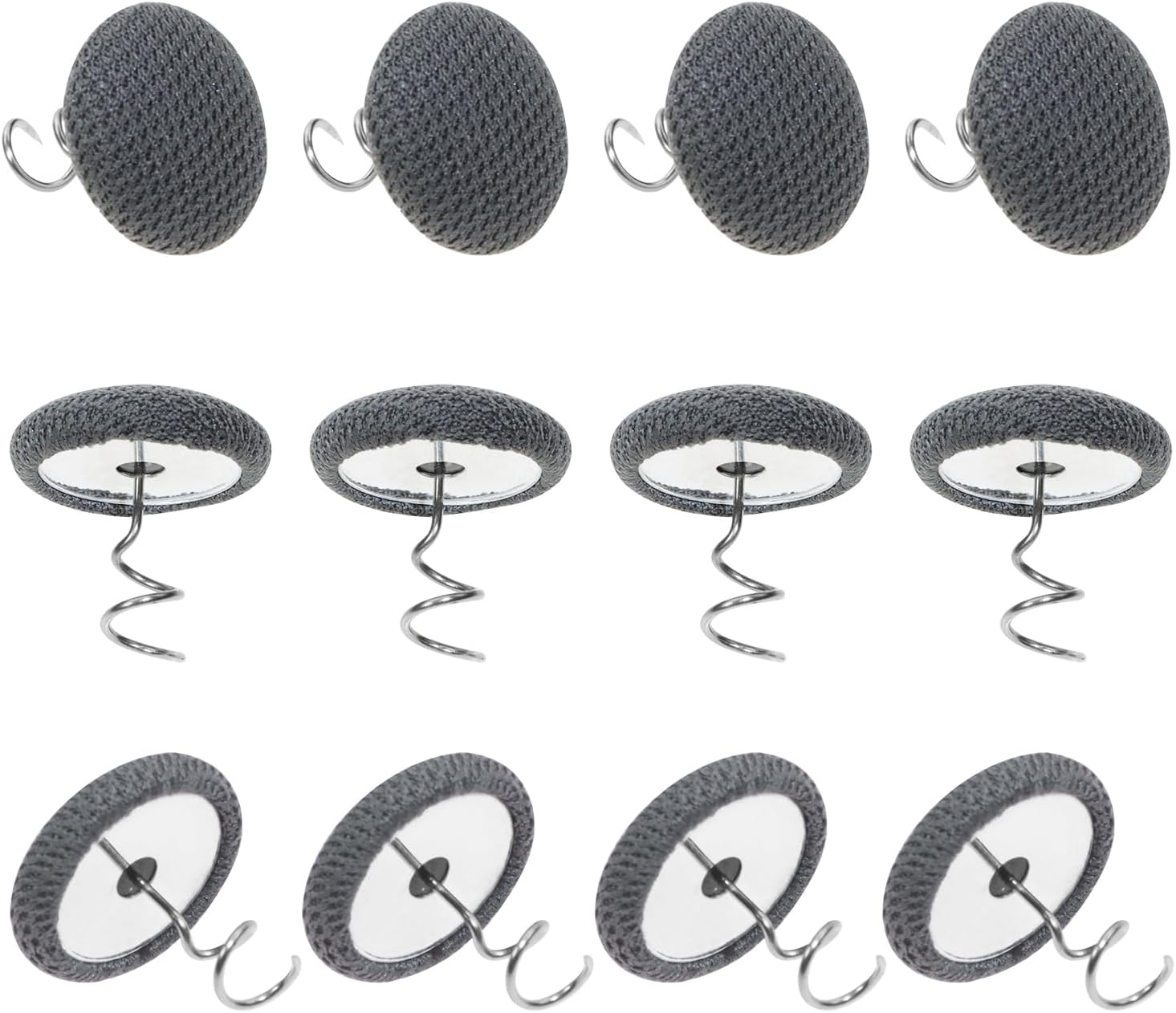 Mini Skater Small Upholstery Pins Linen Fabric Covered Button Twist Pins Classy Bed Skirt Pins for Slipcovers Headliners Fixed, Pack of 12 (Beige)