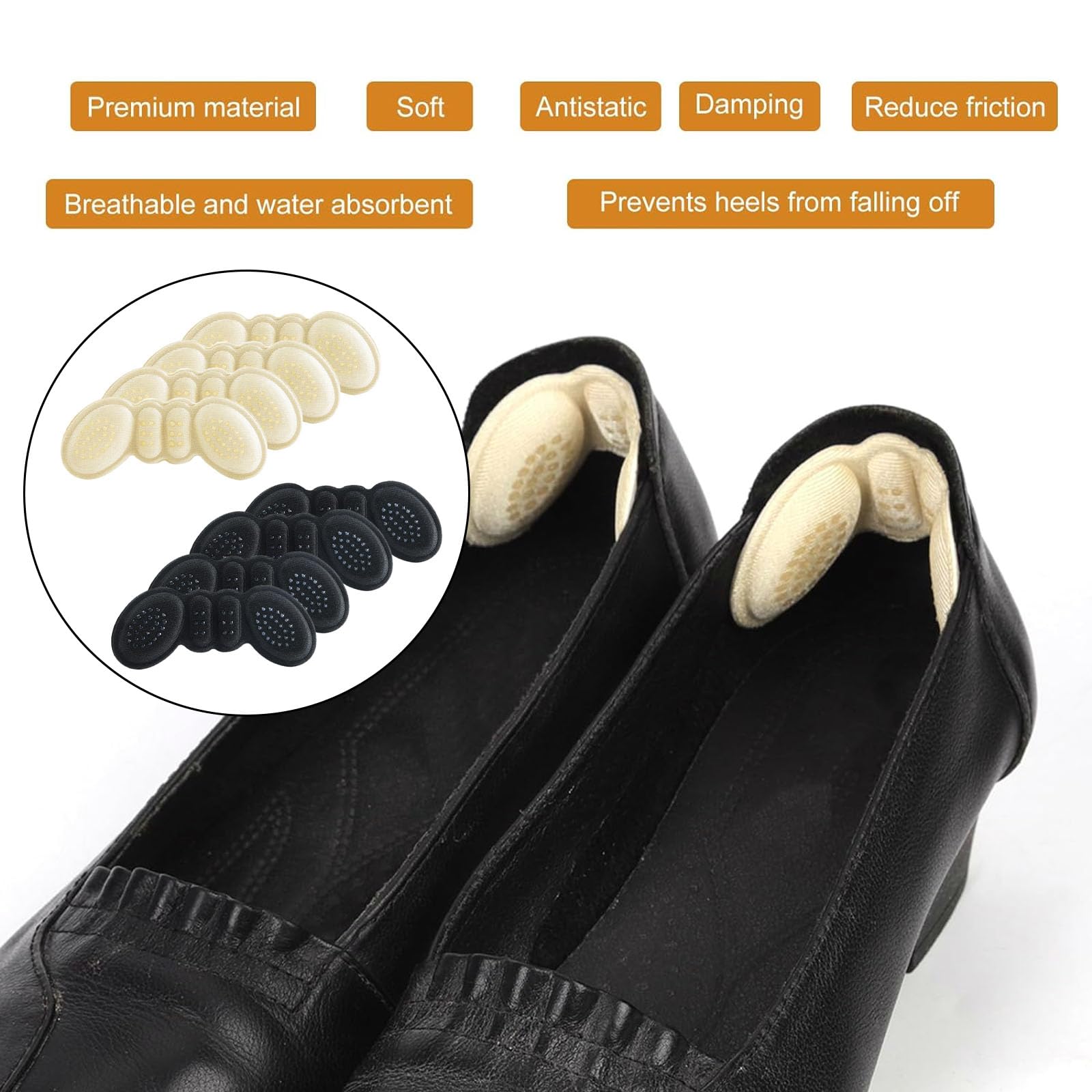4 Paires De Coussinets Talon Autoadhésifs - Soulagement Douleur Ampoules - Pour Toutes Chaussures