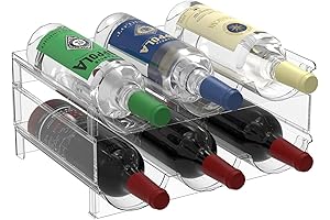 Stackable Plastic Wine Rack: 2-Tier Organizer for Kitchen, Fridge, Pantry
