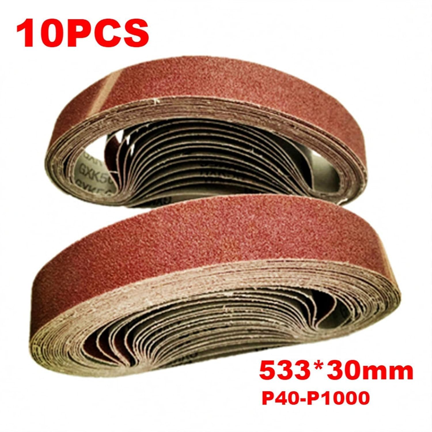 Papel de Lija Bandas de Lija 10 Piezas 30 * 533 mm Grano 40-600 Correa de lijadora for Taladro Pulido Accesorios for Herramientas eléctricas(600)