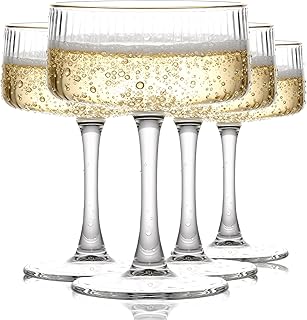 Sektgläser - 4er Set, je 260 ml, Champagnergläser Sektkelche Glas Sektglas Cocktailgläser Weingläser Spülmaschinenfest Modern Phnom Penh, Housewarming Gift