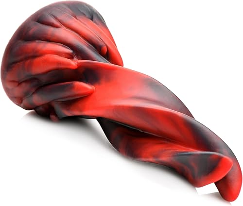 Miniatura 4 de Hell Kiss - Consolador de silicona para hombres, mujeres y parejas. Base de succión fuerte, sin ftalatos, consolador de lenguas retorcidas de