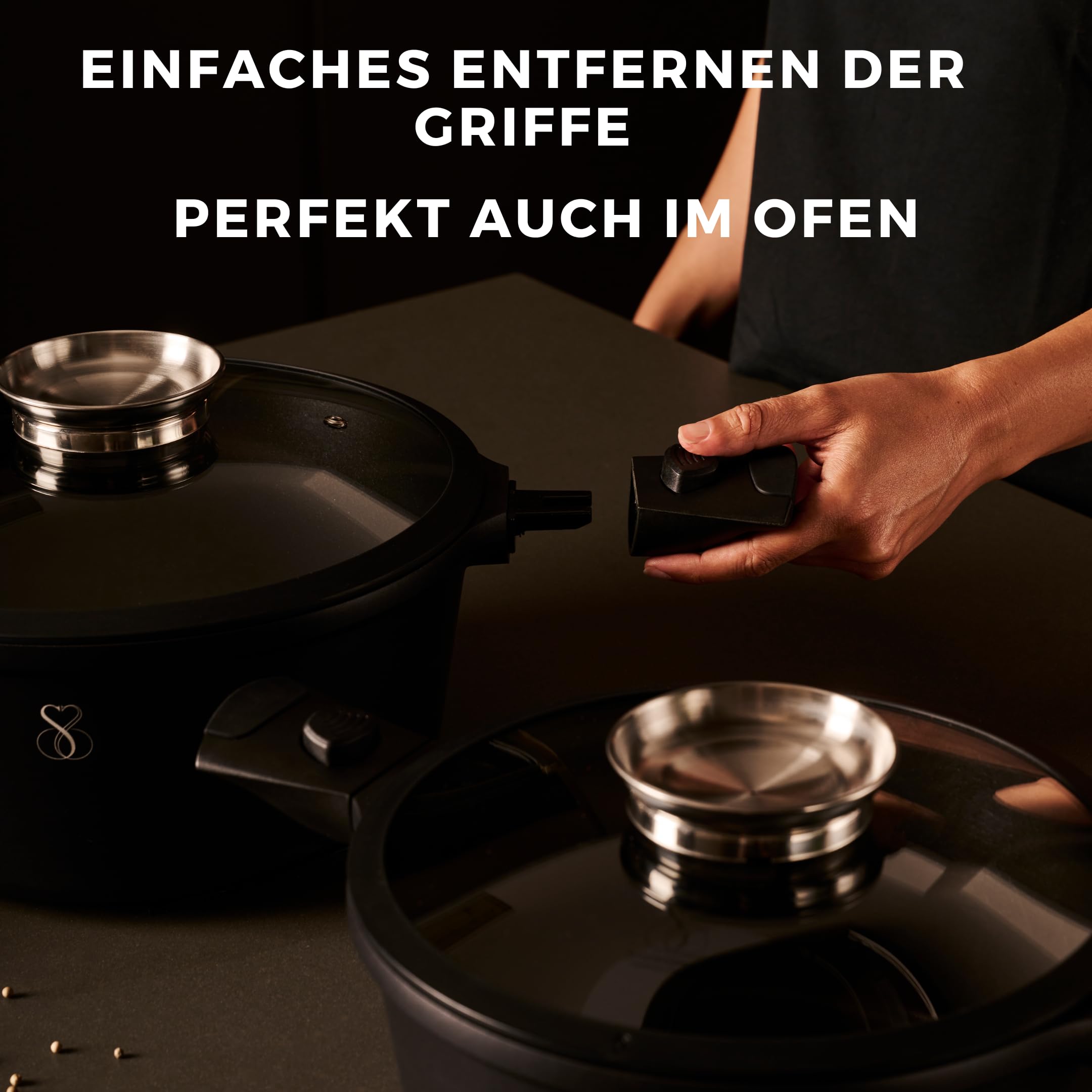 Stone&Stone Professioneller Kochtopf 24 cm, extrem antihaftbeschichtet mit deutscher Technologie, Boden aus Stahl, Kochtopf für Nudeln, auch für Gas/Ofen und gesunde Induktion, frei von PFOA