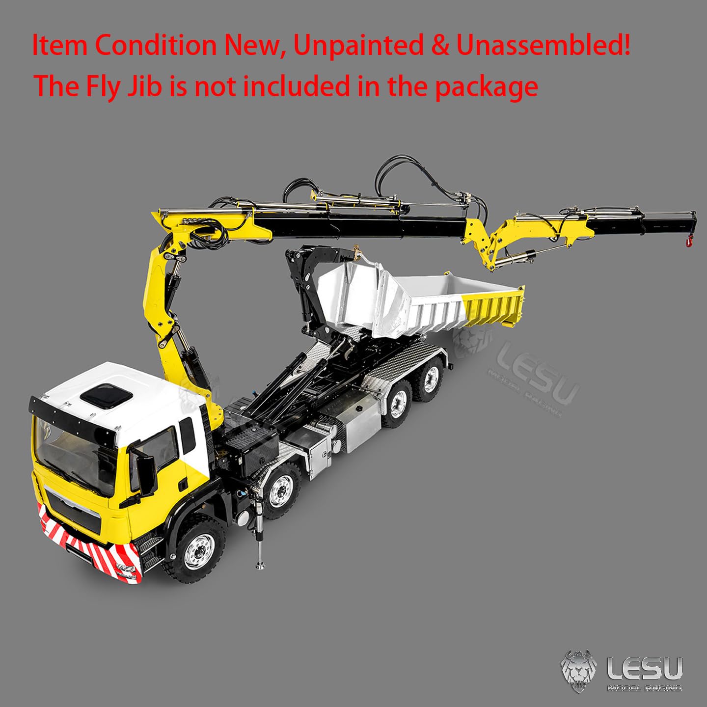 TOUCAN RC HOBBY LESU RC - Ascensore idraulico pieghevole 1/14 Z0125 8 x 8 gru ribaltabile auto con serratura differenziale a 3 marce, telaio in metallo
