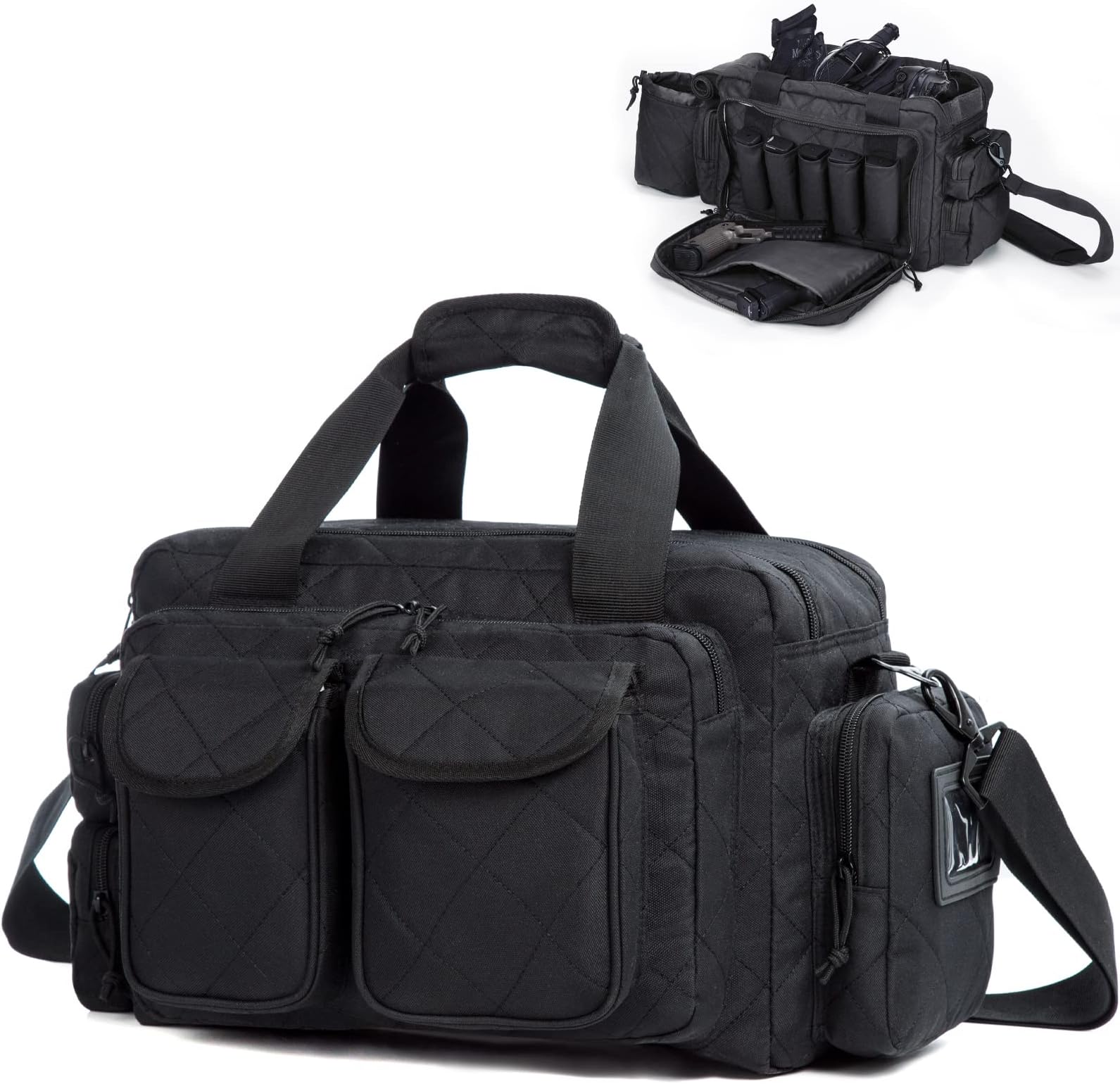 AUMTISC Tactical Gun Range Bag Pistol Case for Handguns and Ammo, Tactical Shooting Duffle Bag for Range Accessories