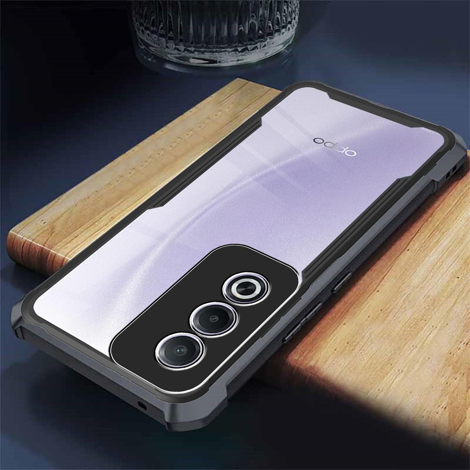 Custodia Oppo Reno 15 5G GOKEN – Silicone Morbido Con Bordi Placcati E Carta Glitter Anti-Graffio, Blu Sfumato