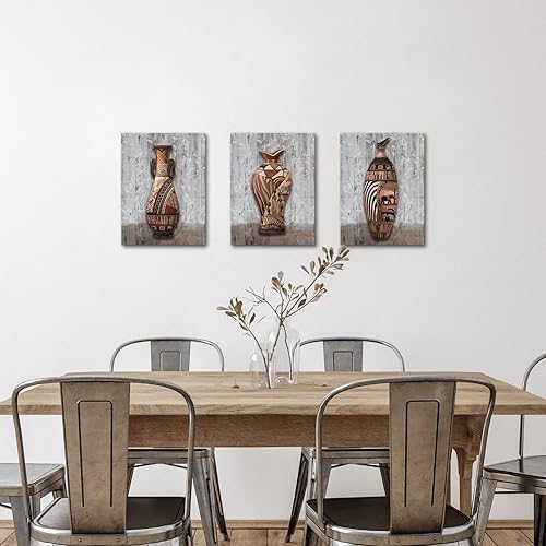 Miniatura 2 de Zlove Lienzo de jarrón africano vintage, arte de pared, tradicional tribal africano, maceta floral africana, pintura de granja para cocina, hogar,