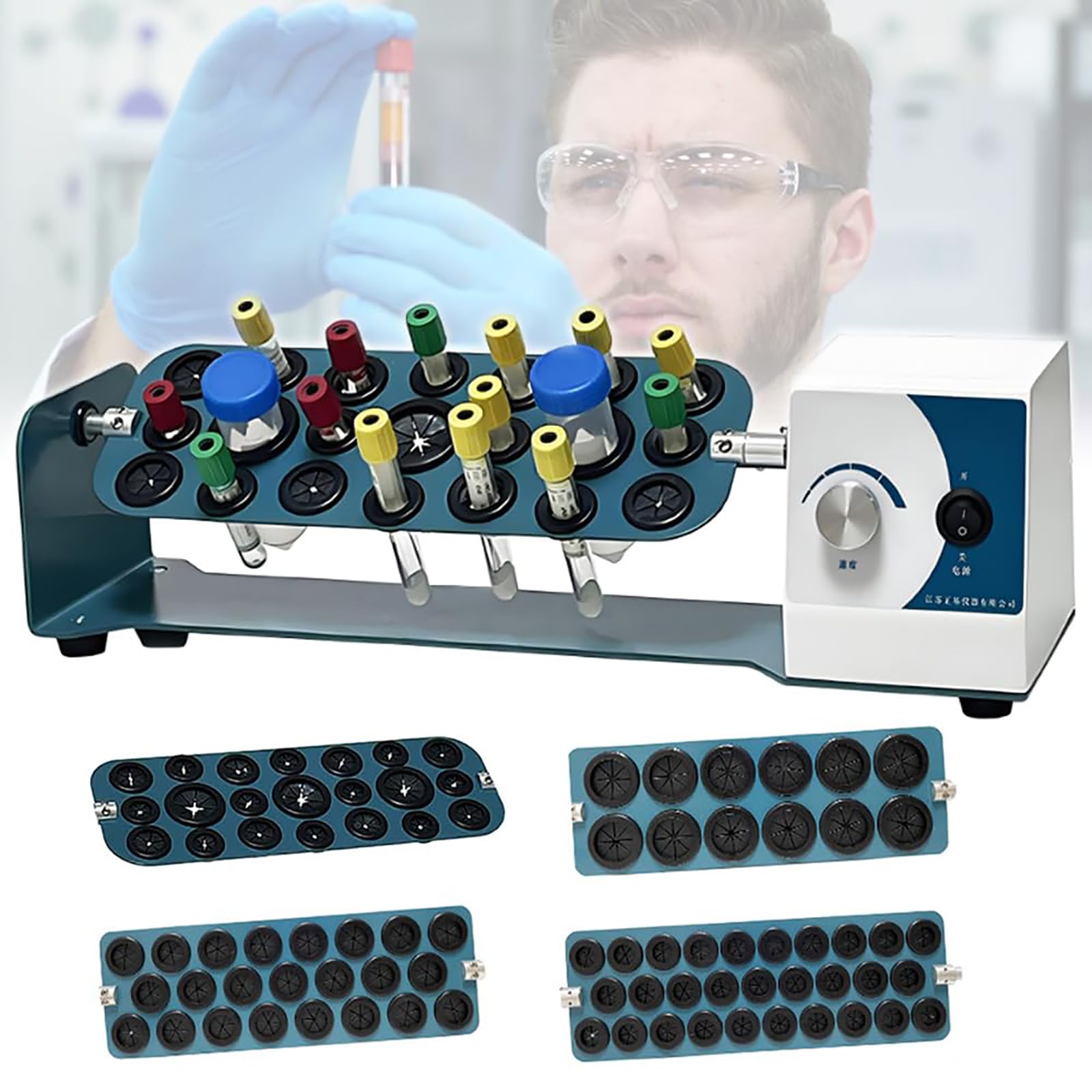 Agitatore orbitale da laboratorio, miscelatore multitubo, agitatore rotante ad asse lungo, velocità regolabile 20-80 giri/min e motore brushless, capacità di elaborazione super potente, per