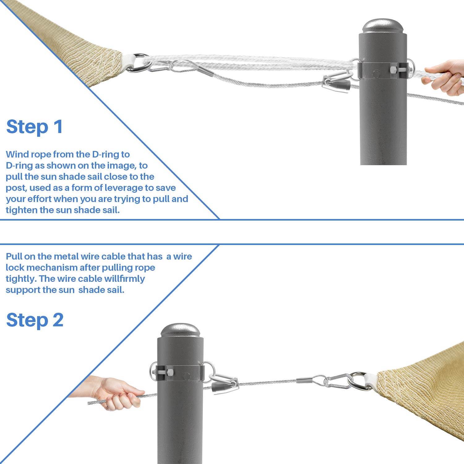 Snapklik.com : Sunrise Wood Anchor 6ft One-Way Wire Lock Wire Cable And ...