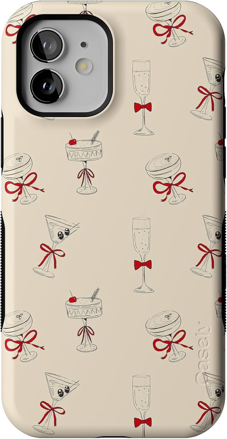 Casely iPhone 12/12 Pro Case | Tini | Kitty and Vibe Holiday | Compatible with MagSafe | Bold Protective Case Design