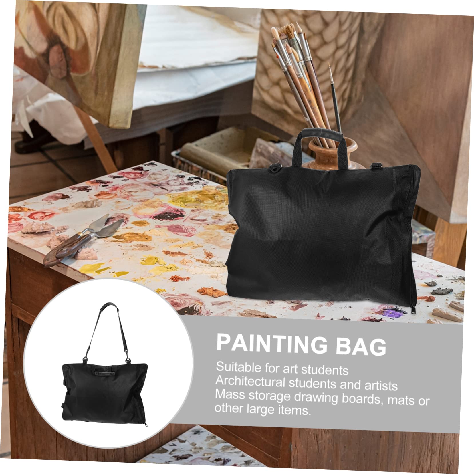 Anneome 2 Stück A3 Zeichenbretttasche aus Canvas Multifunktionaler Künstlerrucksack mit Reißverschluss Aufbewahrungstasche für Zeichnungen Skizzentafeln und Malutensilien Outdoor Malerei