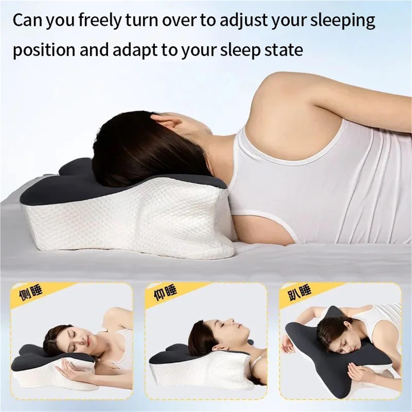 WNBFTTK Almohada Latex Sunmmer Cold Sleeping Memory Pillow Slow Rebound Cotton Neck Butterfly Cervical(Green)