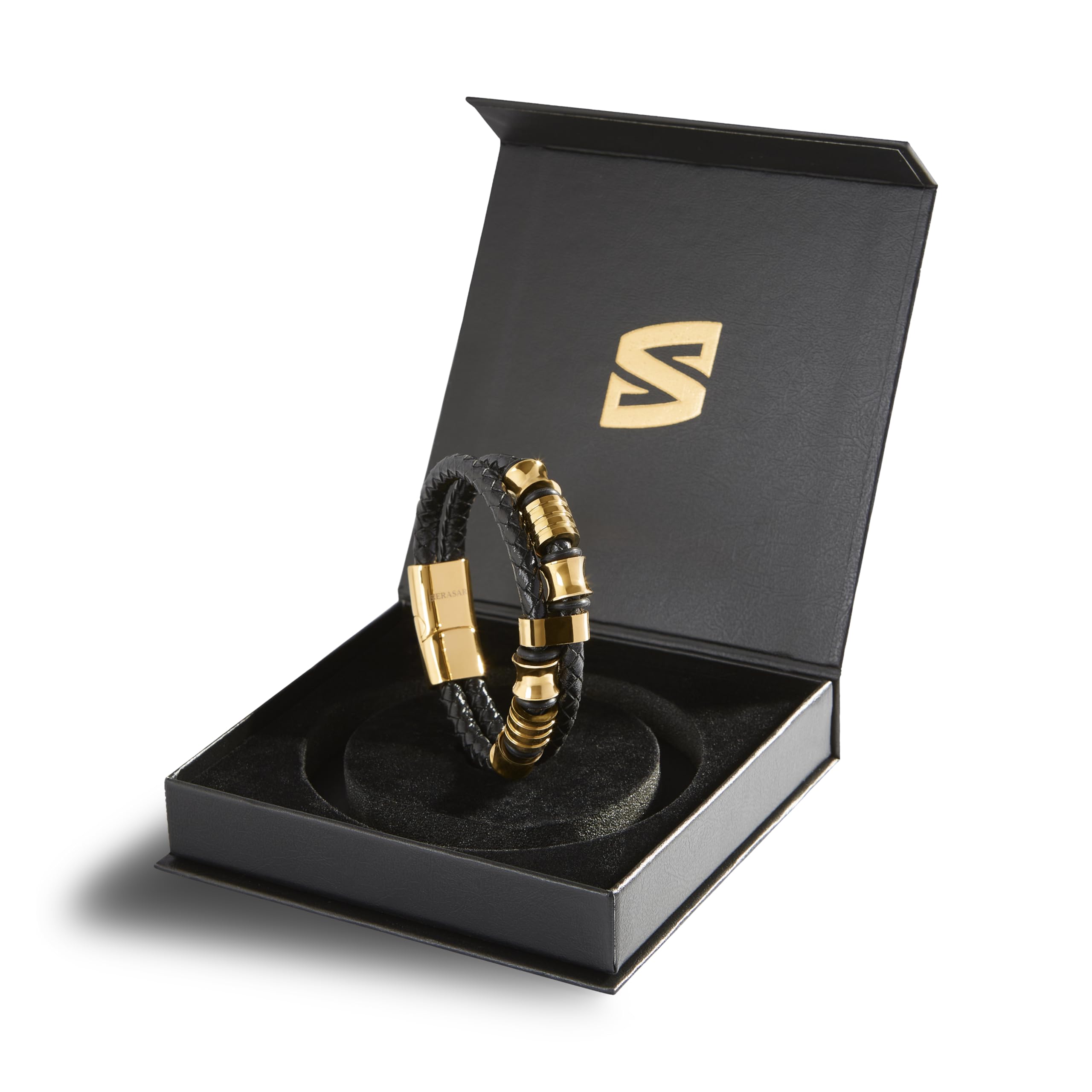 SERASAR Bracciale Premium da Donna | 925 Sterline d'Argento | Placcatura in Vero Oro 18 Carati | Lunghezza Regolabile | Quattro Colori | Portagioie Incluso