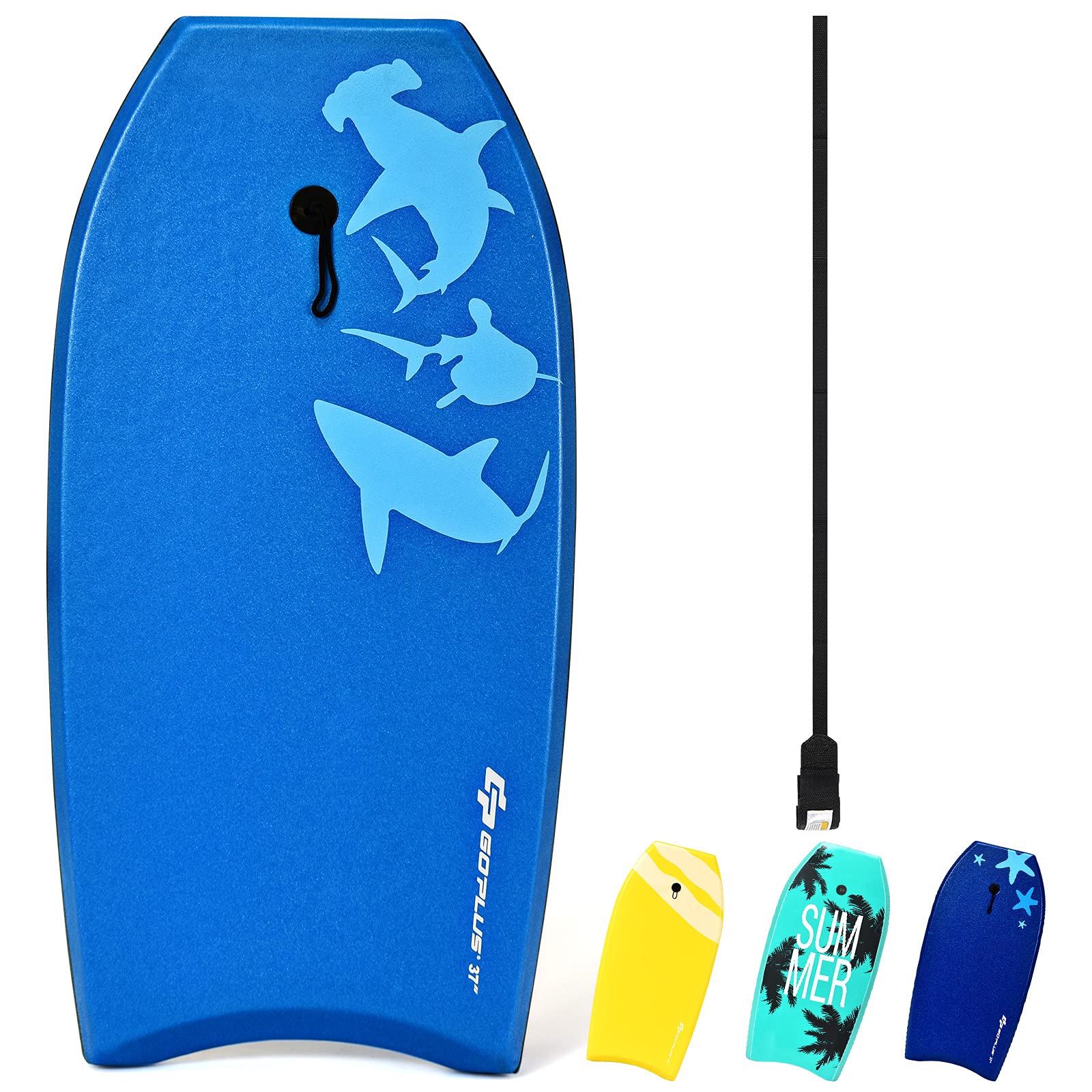RELAX4LIFE Tabla de Natación Portátil de XPE HDPE con Cuerda de Sujeción, Tabla de Surf Antideslizante para Niños y Adultos Unisex, Bodyboard para Piscina y Playa