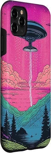 Miniatura 3 de Funda para iPhone 11 Pro Max Retro Alien Abduction Synthwave Ufo