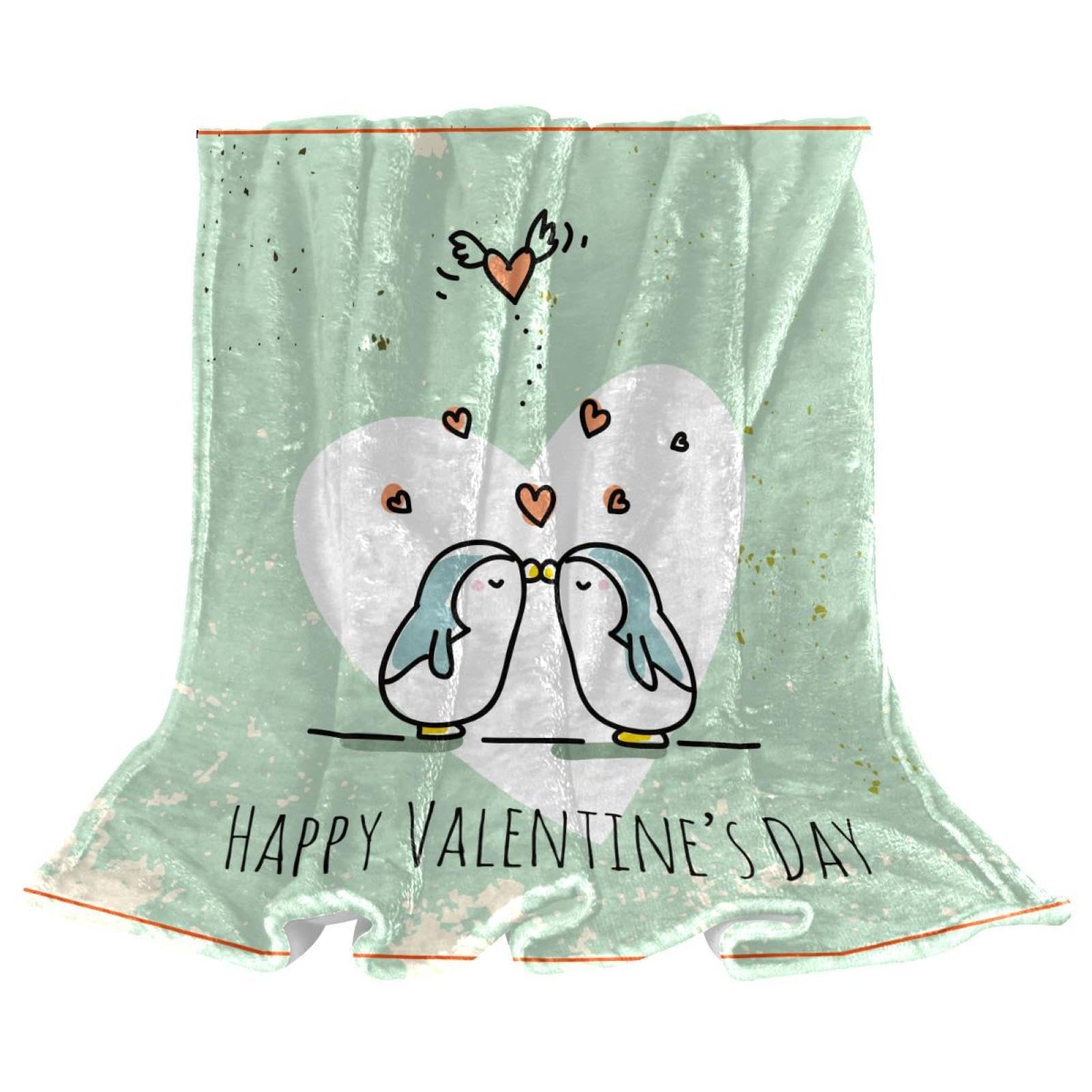 Couverture polaire pingouin en microfleece 150x130 cm pour lit et canapé
