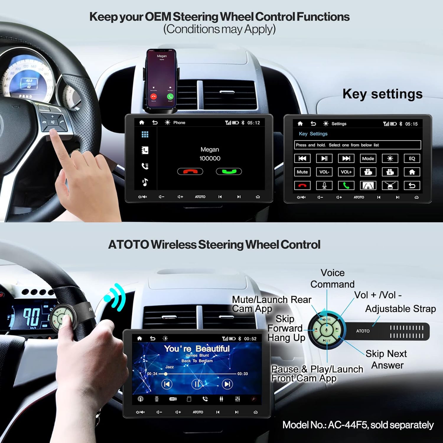 ATOTO F7 XE Steering Wheel Control Functions