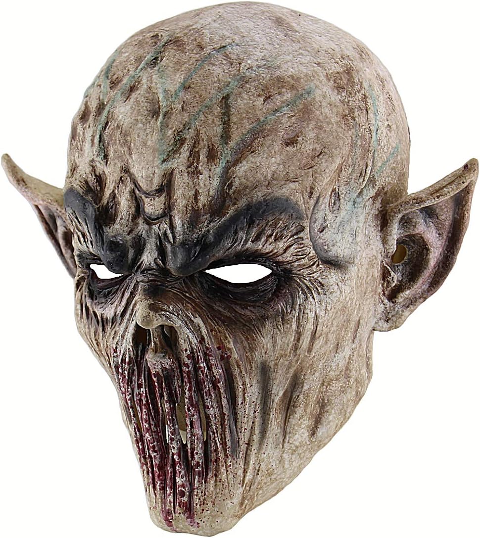 Evil Cosplay Scary Halloween Costume Party Props Bloody Orc Zombie Fork Monster Mask Alien Demon Killer Horror Adult Mask