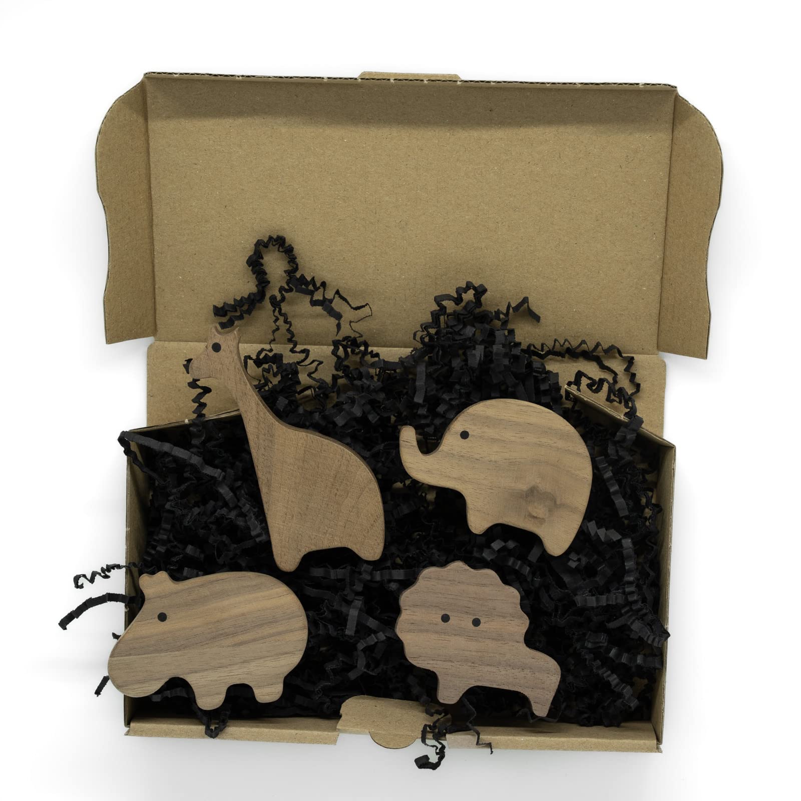PLT 2 tiradores de madera de nogal sin tratar con diseño de jirafa, pomos para cómoda, armario, cajón, puerta, habitación de los niños, idea de regalo (2, jirafa)