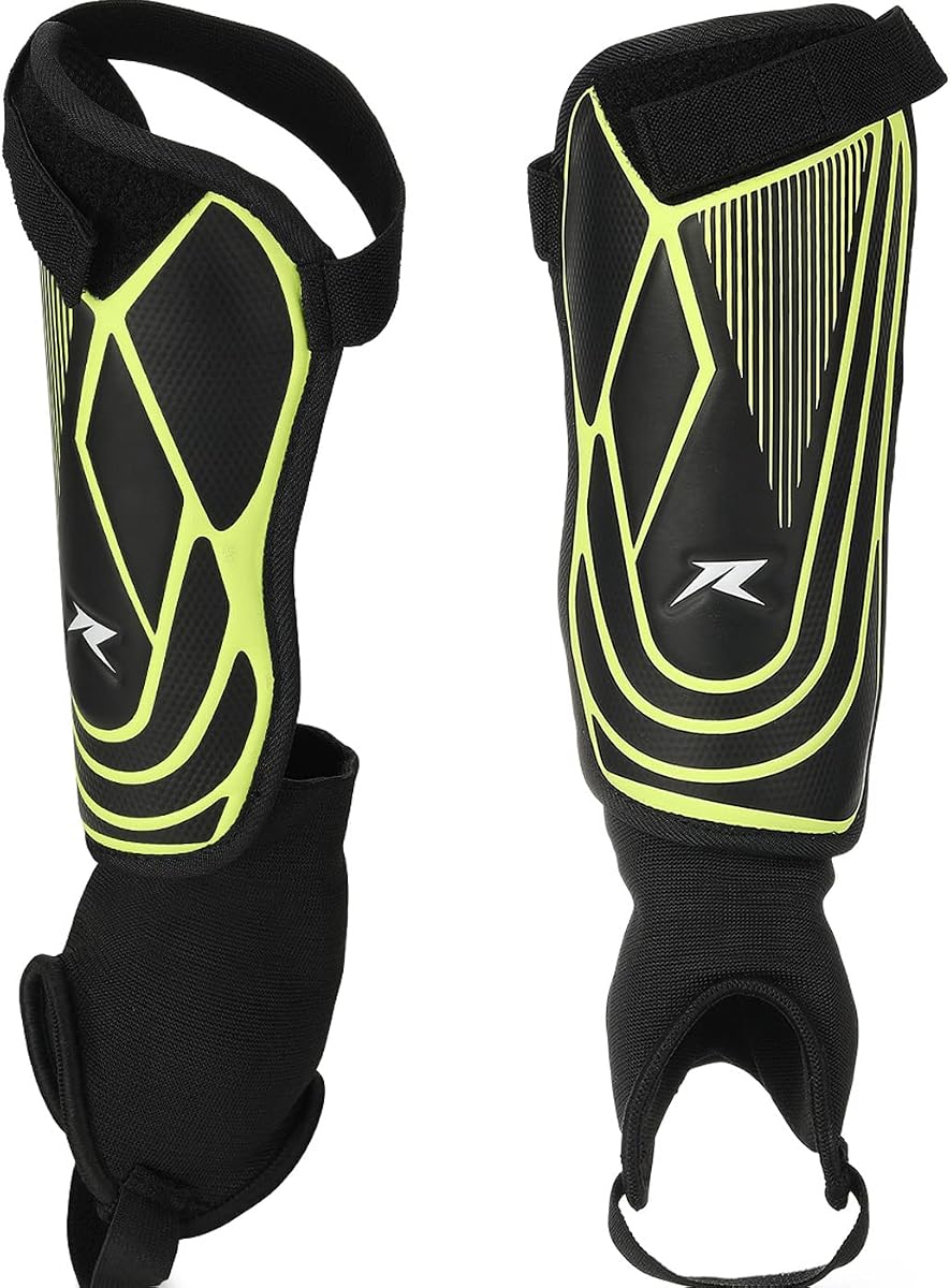 Soccer Football Shin Guards with Ankle Protection, Super Protective Flexible Low-Profile Adult,Youth, Junior