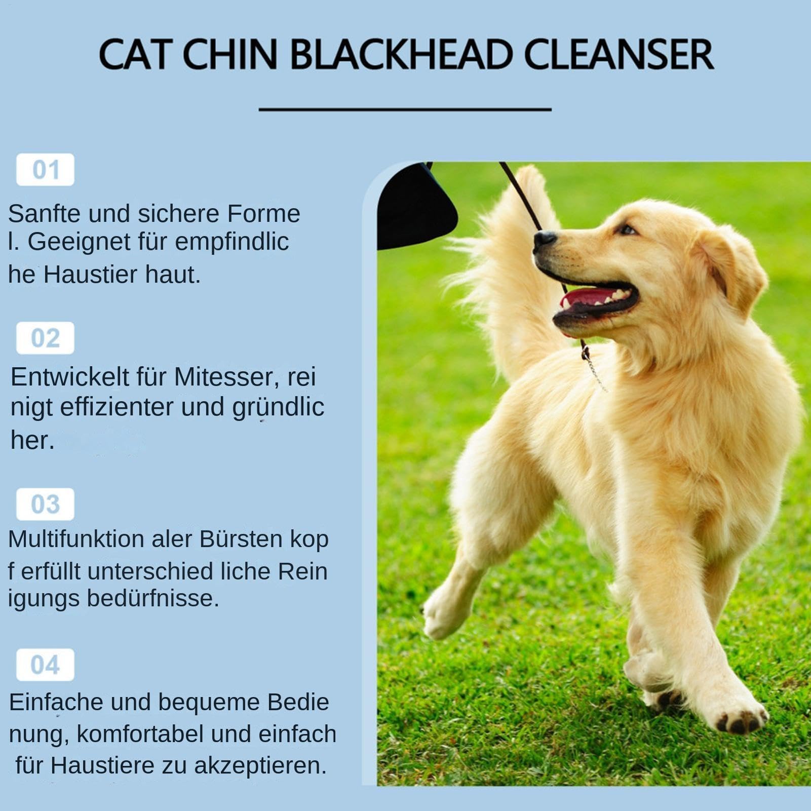 Crème pour l'acné de chat - 30 g - Kit de soins pour le menton et le menton - Avec brosse de nettoyage pour acné de chat - Élimine en douceur les points noirs - Nourrit l'animal de chat