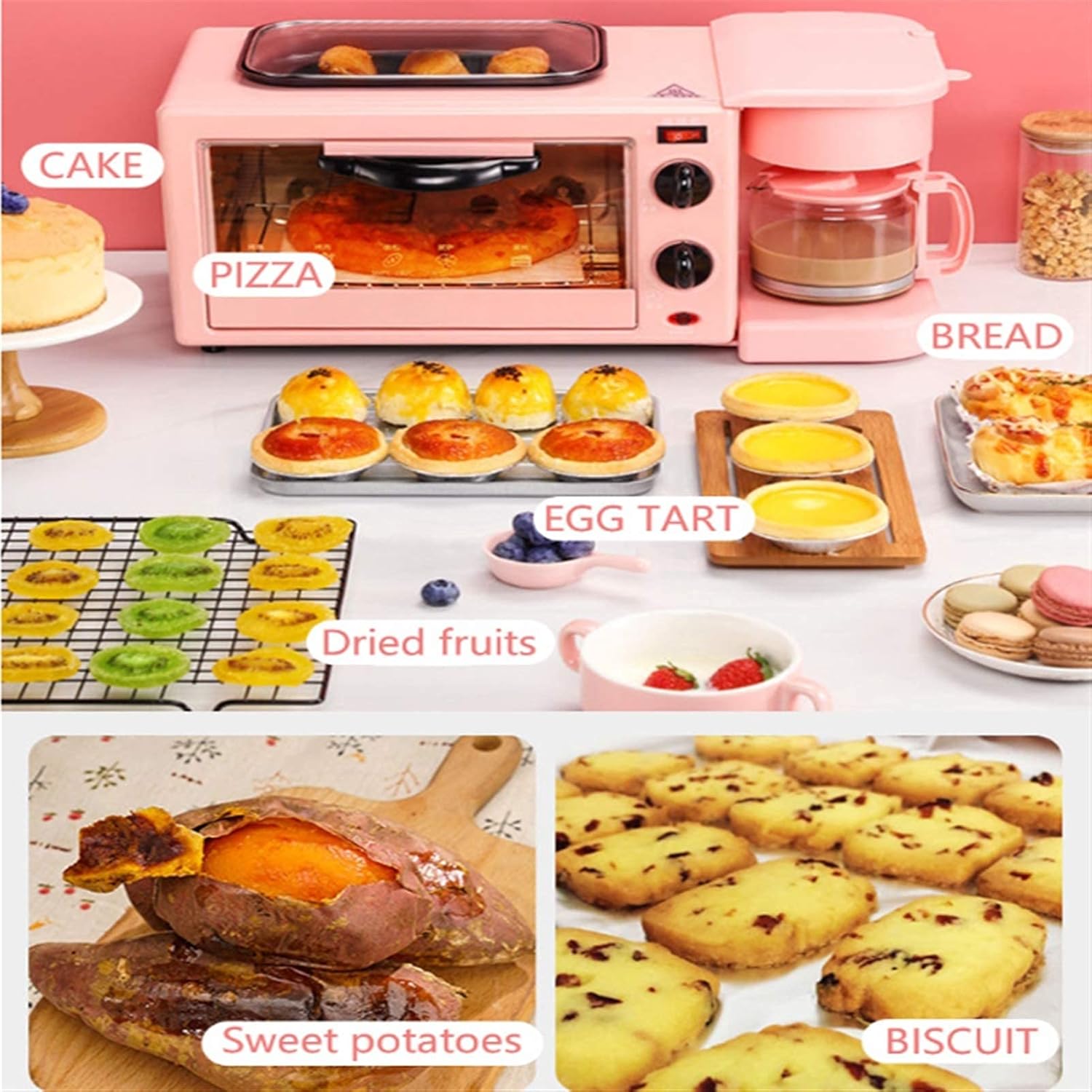 Toaster Toaster Oven Small Oven 9L Home Multifunctional 3-in-1 Breakfast Machine Electric Oven Coffee Omelette Toaster Toast Air Fryer