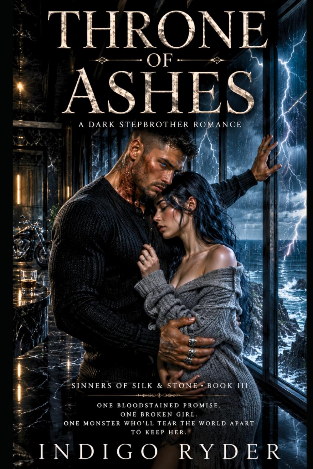 Throne of Ashes (Sinners of Silk & Stone Book 3) (Dark Stepbrother Romance Mafia Short Read Romance Book): A Dark Stepbrother Romance